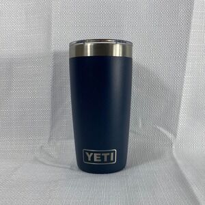 YETI Rambler 10 oz Tumbler Navy Blue Stainless Steel Vacuum Insulated MagSlider